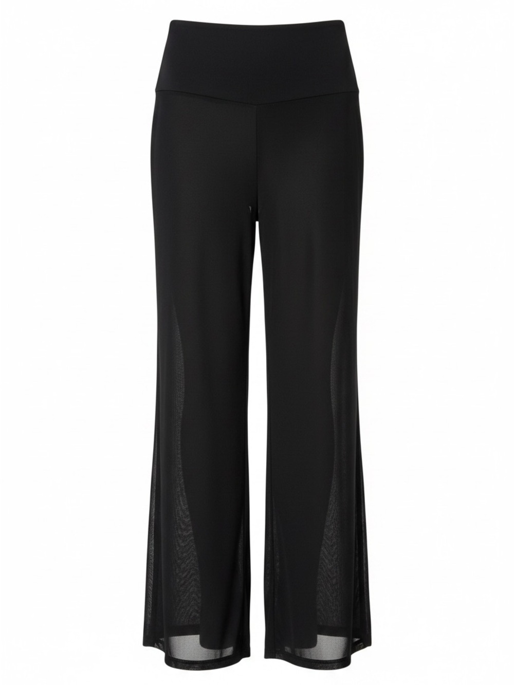 🇨🇦 Vintage 90s Y2K Idao Mesh Overlay Wide Leg Pants NWT Black Sheer Layer